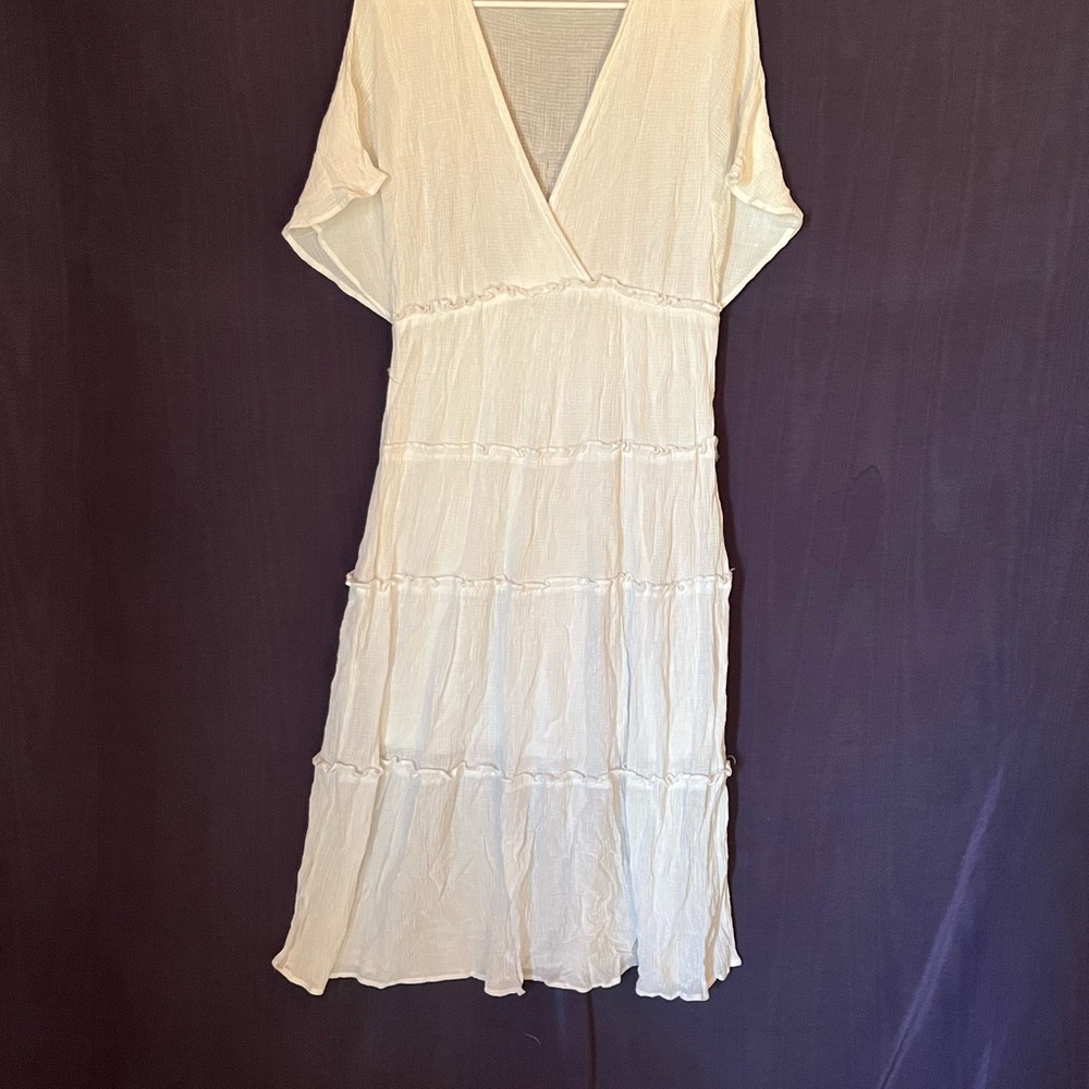 Umgee Cream V-Neck Midi Dress